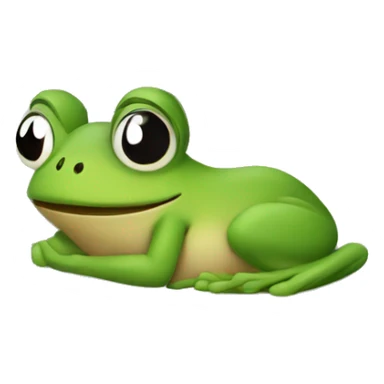 A frog laying in a bed sticker