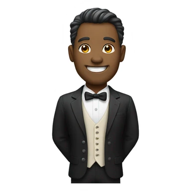 smiling man in formal attire sticker