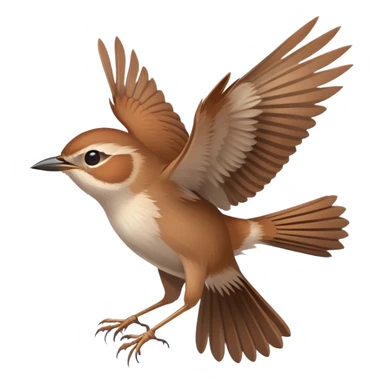 Cetti's warbler bird flying with wings spread sticker