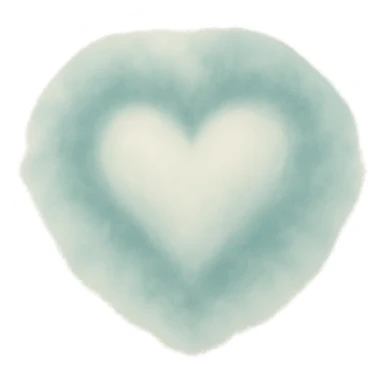 heart with a delicate teal mist sticker