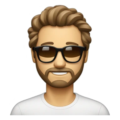 Hombre con pelo blanco y barba blanca con gafas de sol sticker