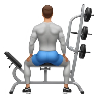 guy working out glutes with shirt on from the backwith machine  sticker