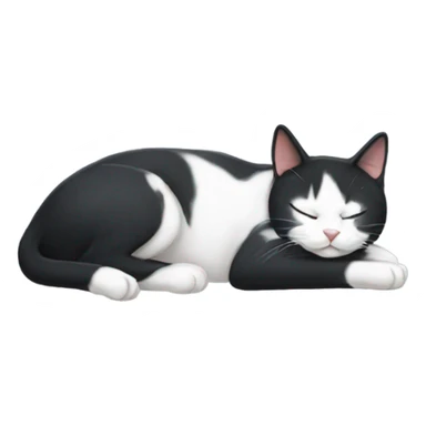 Sleeping tuxedo cat sticker