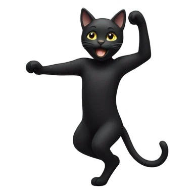Black cat dancing sticker