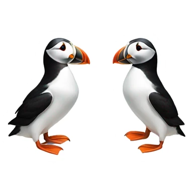 Puffin earring fish sticker