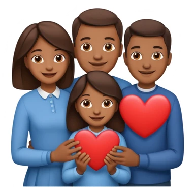 Black family with heart sticker