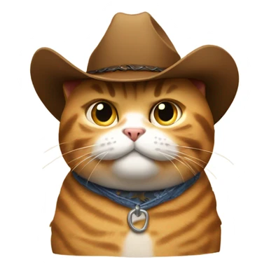Fat cat with a cowboy hat sticker