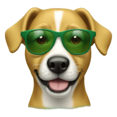 wearing sunglass green dog sticker