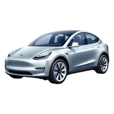 A Tesla Model Y parallel parking with a blue trajectory showing the planned path sticker