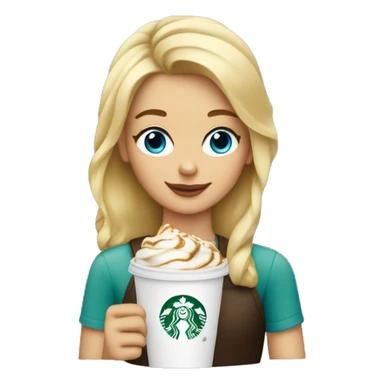 Starbucks cup drink with blonde girl blue eyes  sticker