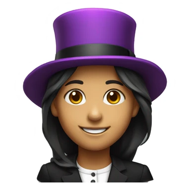 smiling girl in top hat sticker