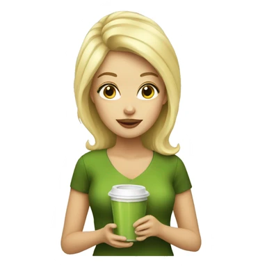 Blonde Women with a Matcha Cup sticker