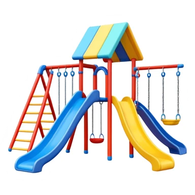 colorful playground with slide and swings sticker