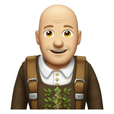 A bald man in lederhosen sticker