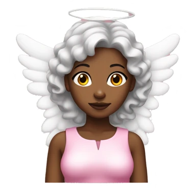 Black woman dressed as an angel in pink sticker