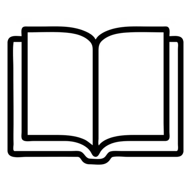 open book with blue cover outlined icon sticker