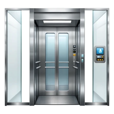large modern elevator with open doors sticker
