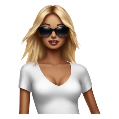Photo of Victoria secret model posing with sunglasses  sticker