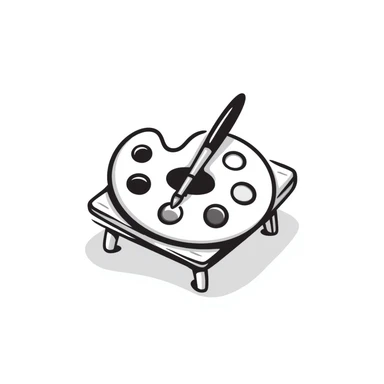 art palette with paintbrush sticker