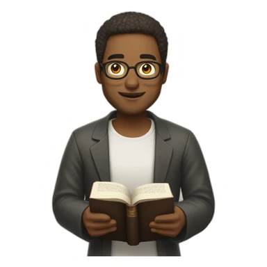 persona alegre con una biblia sticker