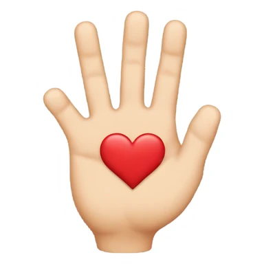 Two hands with index and middle finger making a heart sticker