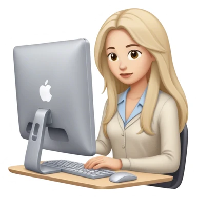 Busy mom working on a computer with hair sticker