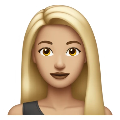 Beautiful woman with straight dirty blonde hair and pretty makeup sticker