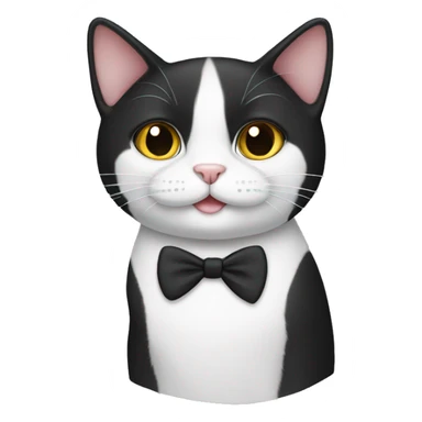 tuxedo cat mainly white sticker