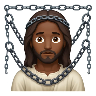 Dark skin christ Jesus chained sticker