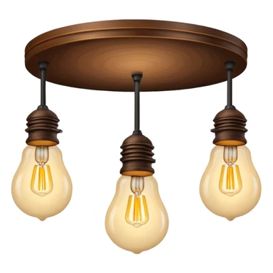 ceiling lamp 3 bulbs wooden sticker