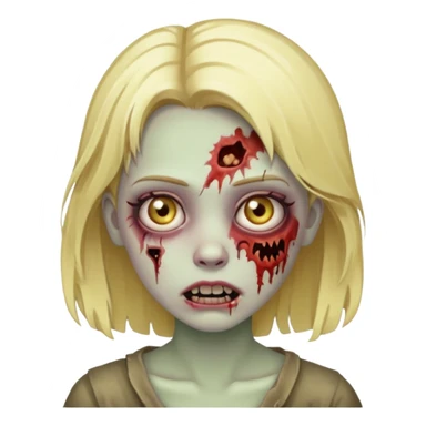 girl zombie with blonde hair sticker