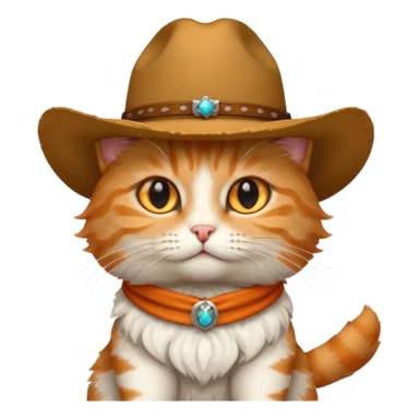 Cat wearing cowboy hat sticker