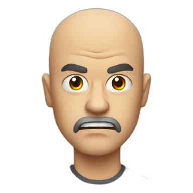 Bald angry man sticker