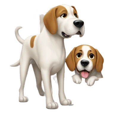 Giant Dog Crushing Small Dog House sticker