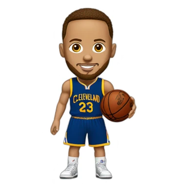 Steph Curry in a Cleveland Cavaliers jersey sticker
