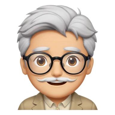 _cinematic-realistic-portrait-of-ghibli,-depicted-with--large-rectangular-glasses,-his-happy-expression-rendered-in-lifelike-detail,-illuminated-with-soft,-realistic-lighting-that-emphasizes-his-creative-genius, his eyes shut  and big bushy black eyebrows sticker