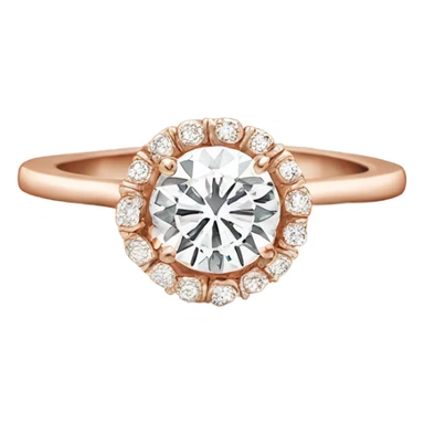 Rose gold engagement ring with round diamond sticker