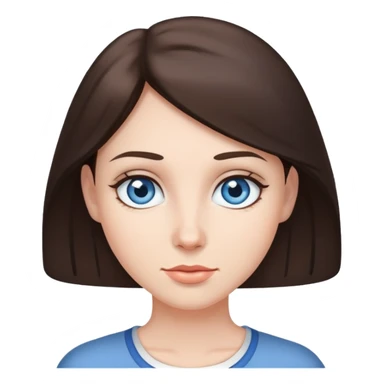 Brunette person with blue grey eyes sticker