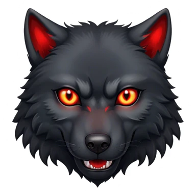 Evil aggressive black wolf with red eyes sticker