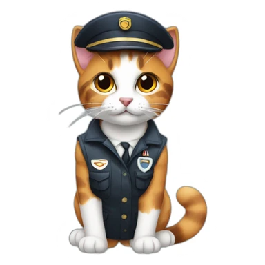 calico cat with black mark as pilot sticker