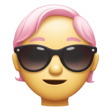 Baby pink smirking face emoji with sunglasses sticker