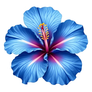 Blue hibiscus flower sticker