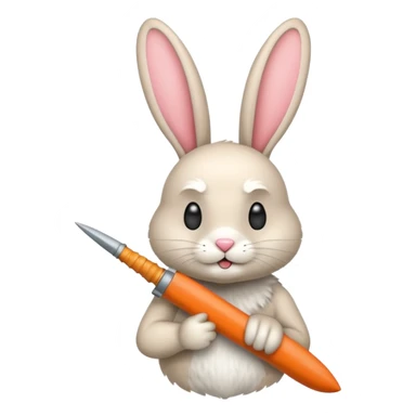 Crea un emoji de un conejo enojado con una arma sticker