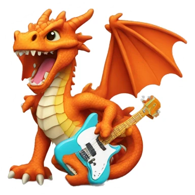 un dragon en rocker avec un micro sticker