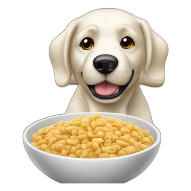 Perro comiendo cereal con la pata sticker