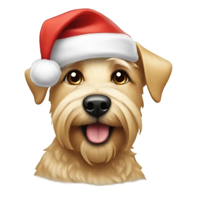 Blonde terrier with Santa hat sticker