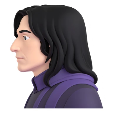melancholy Snape side profile with long black hair sticker