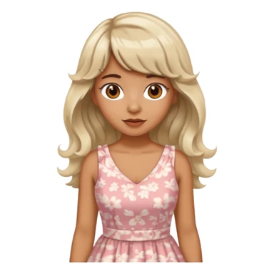 latina lady in a cute dress with bleached and brown wavy hair with bangs sticker