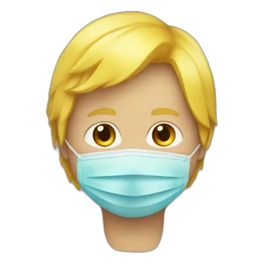 He was born with yellow hair and a mask  sticker