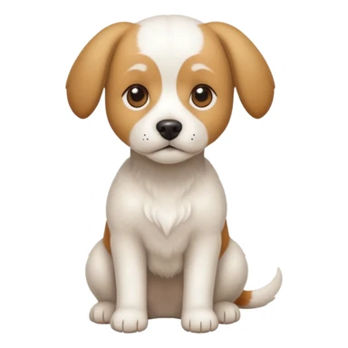 a full body white beagle x maltese x chi dog the size of a kelpie with light brown ears and a light brown patch on one eye sticker